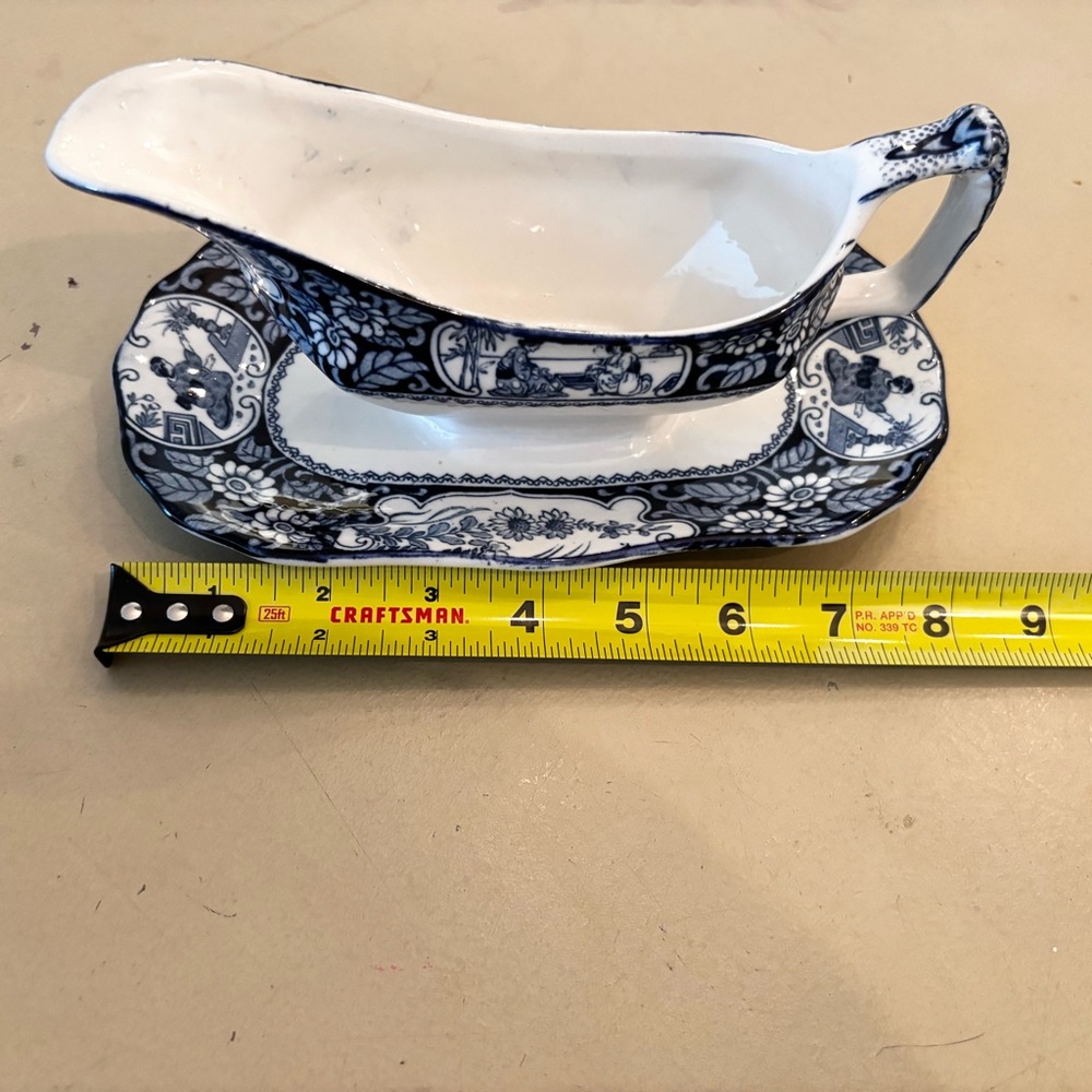 Wood & Sons Khotan Gravy Boat w/ An Attached Underplate Antique Dining - Picture 6 of 6